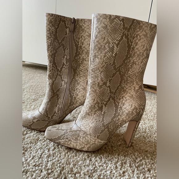 Fashion Nova Snakeskin Print Boots - Picture 2 of 7